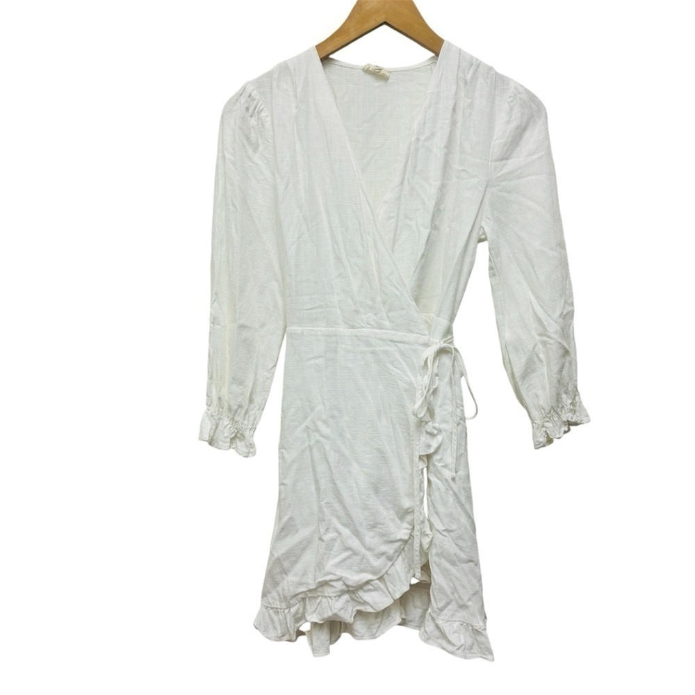 Atelier Evene Paris White Linen Wrap Dress